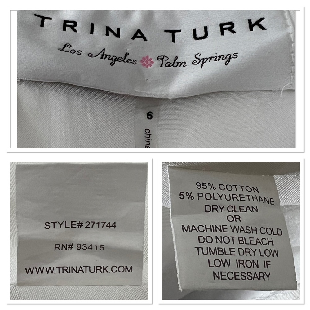 Trina Turk Cream Cropped Button-Front Blazer Jacket - Picture 7 of 7